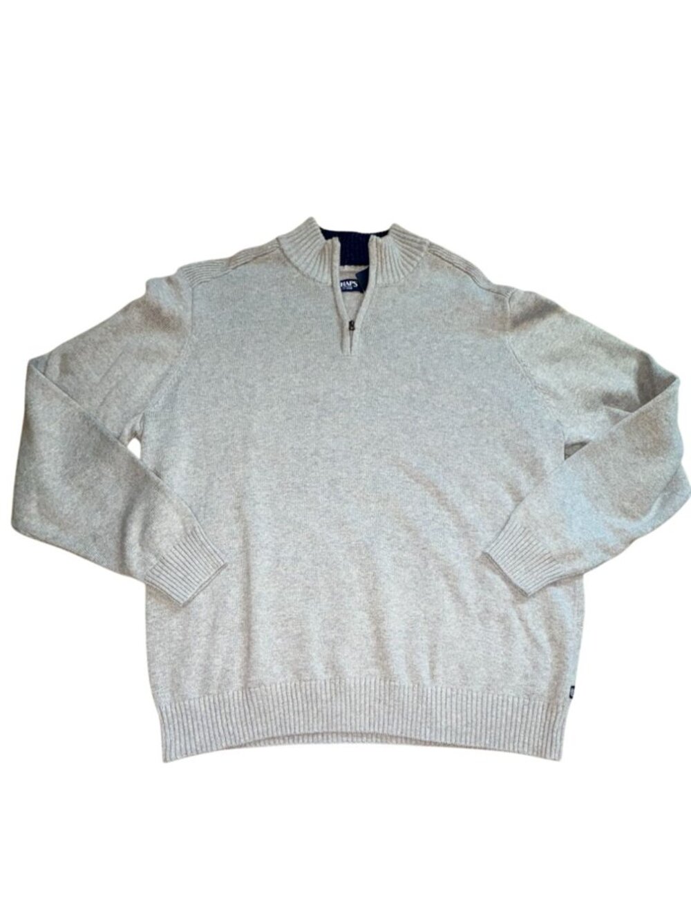 Chaps Mens Quarter Zip Mens Sweater-Gray-XL-NWT